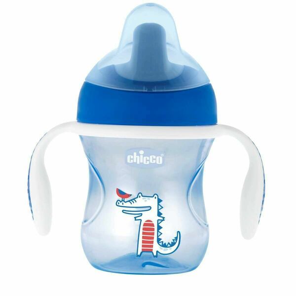Hrneček Chicco Trénujeme s držadly 200 ml, 6m + - modrý porovnat ceny