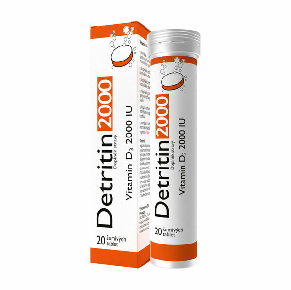 DETRITIN 2000 IU Vitamin D3 20 šumivých tablet porovnat ceny