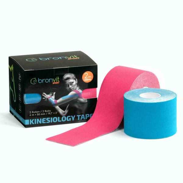 BronVit Sport Kinesio Tape set 5 cm x 6 m tejpovací páska 2 ks modrá + růžová porovnat ceny