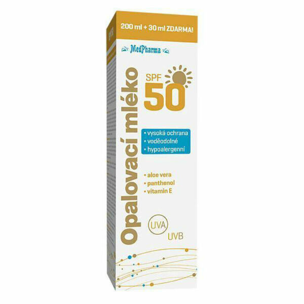 MEDPHARMA Opalovací mléko SPF50 200 ml+30 ml ZDARMA porovnat ceny