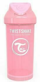 Twistshake netekoucí lahev s brčkem pastelově růžová 6+m 360ml porovnání ceny