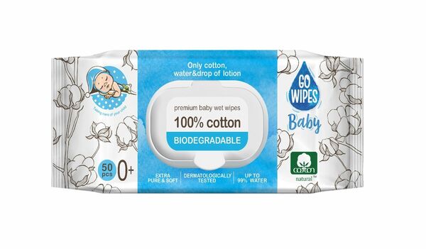 GoWipes Dětské vlhčené ubrousky 100% bavlna 50 ks porovnat ceny