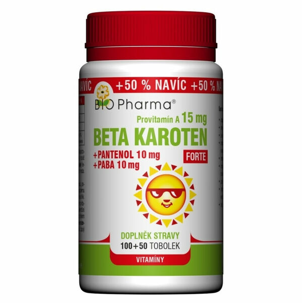 BIO PHARMA Beta Karoten Forte 15mg + Pantenol + PABA 100+50 tobolek porovnat ceny