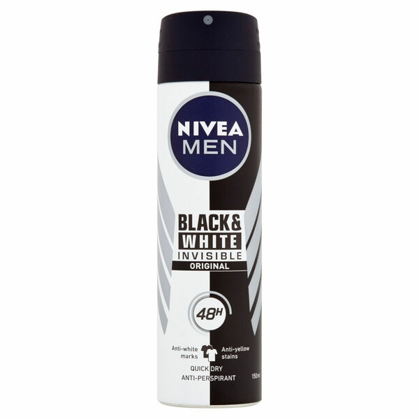 NIVEA  Men Invisible Black & White Original Sprej antiperspirant 150 ml porovnat ceny