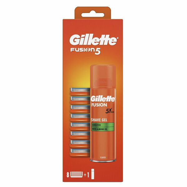 GILLETTE Fusion5 Náhradní hlavice 8 ks + Fusion Gel na holení 200 ml porovnat ceny