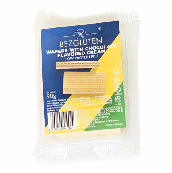 BEZGLUTEN Oplatky PKU s příchutí čokoládovou nízkobílkovinné 90 g porovnat ceny