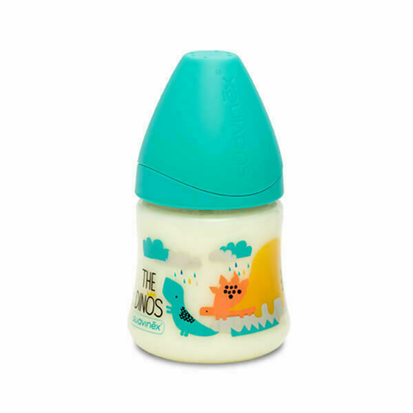 Suavinex Láhev Kulatá savička Silikon 150ml Tyrkys Dino 1 ks porovnat ceny