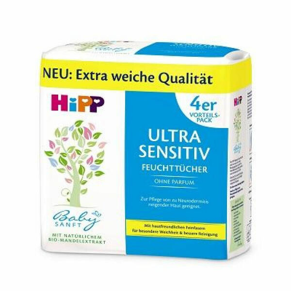 HiPP BabySanft Čistící vlhčené ubrousky Ultra Sensitiv 4x 52 kusů porovnat ceny