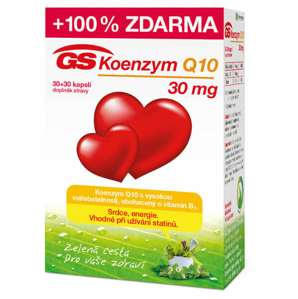 GS Koenzym Q10 30 mg 30 + 30 kapslí ZDARMA porovnat ceny