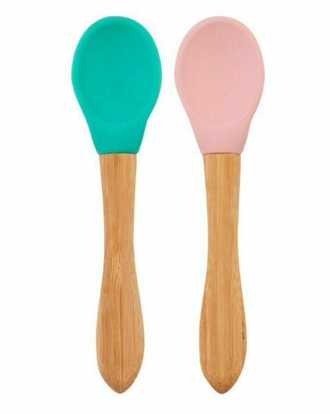 Minikoioi Lžička s bambusovou rukojetí 2ks - Green / Pink porovnat ceny