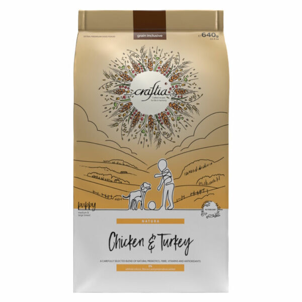 KRAFTIA Craftia Natura Puppy S Chick. &Turkey Granule pro štěňata 1 ks, Hmotnost balení: 640 g porovnat ceny