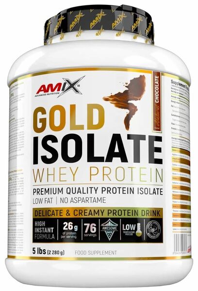 Amix Gold Whey Protein Isolate, Přírodní čokoláda 2280g porovnat ceny