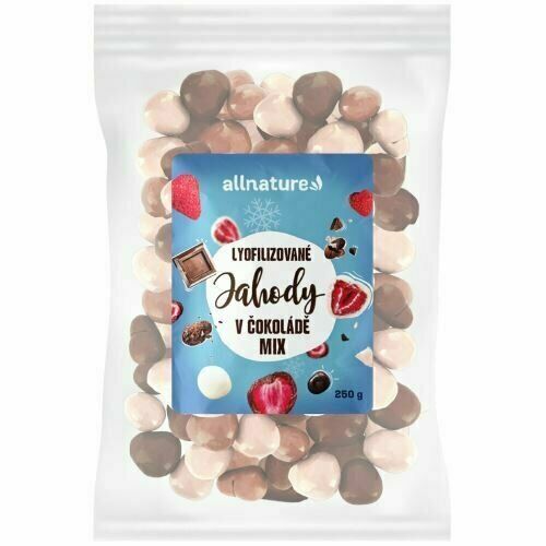 Allnature Mrazem sušené jahody Mix v mléčné, hořké a bílé čokoládě 250 g porovnat ceny