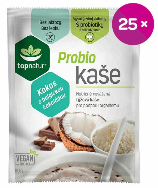 Topnatur Probio kaše kokos s belgickou čokoládou 25x60g porovnat ceny