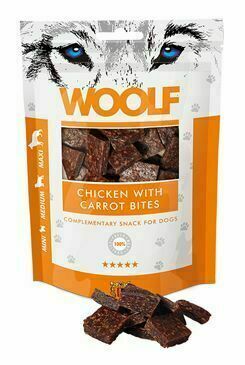 Woolf Pochoutka Chicken With Carrot Bites 100g porovnat ceny