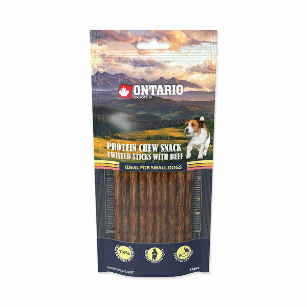 Ontario Protein Chew Snack Twisted Sticks with Beef 10 ks porovnat ceny