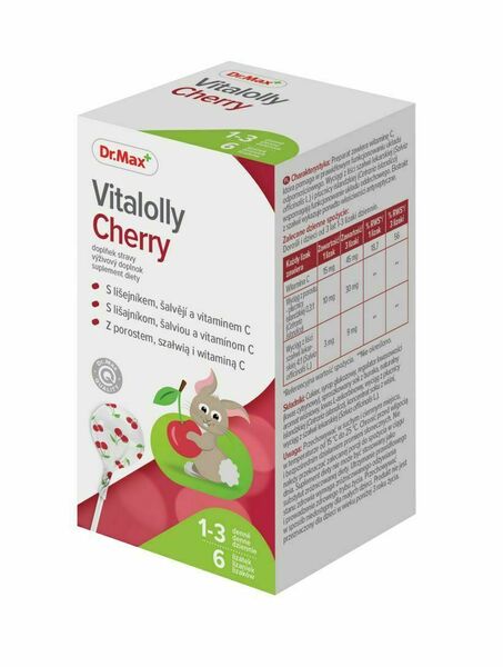 Dr.Max Vitalolly Cherry s lišejníkem, šalvějí a vitaminem C 6 lízátek porovnat ceny