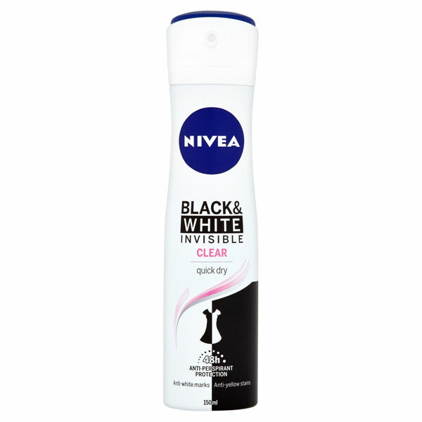 NIVEA Black & White Invisible Clear Sprej antiperspirant 150 ml porovnat ceny