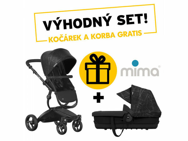Mima Xari Sport kočárek + korbička Ebony porovnat ceny