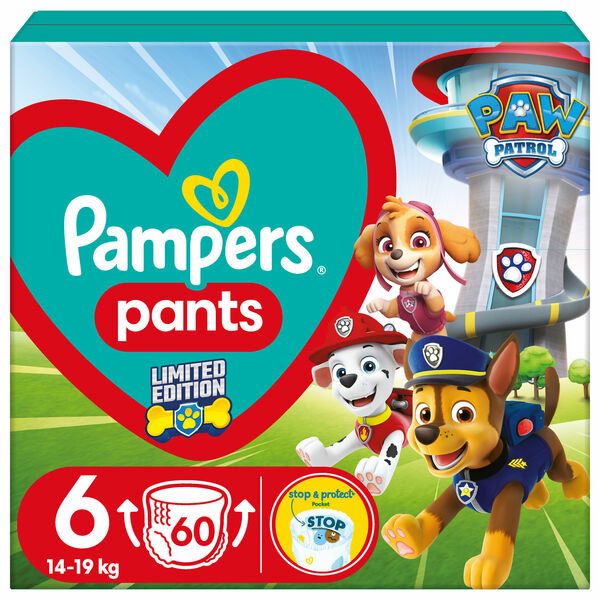 Pampers Active Baby Pants Paw Patrol Kalhotkové plenky vel. 6, 14-19 kg, 60 ks porovnat ceny