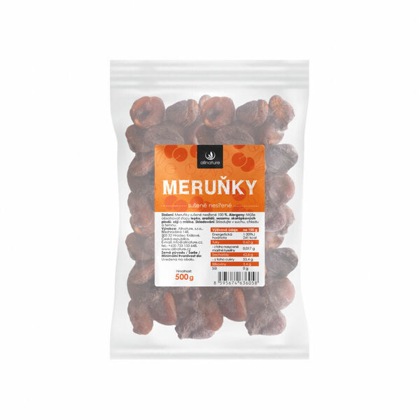 ALLNATURE Meruňky sušené nesířené 500 g porovnat ceny