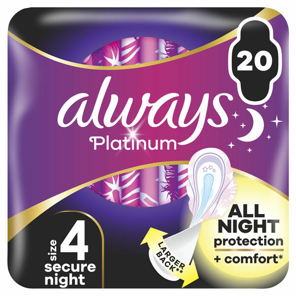 Always Platinum secure Night hygienické vložky s křidélky 20 ks porovnat ceny