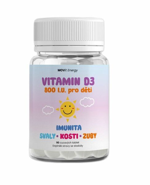 MOVit Energy Vitamin D3 800 I.U. pro děti 90 cucavých tablet porovnat ceny