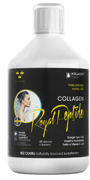 KOLAGENDRINK Collagen Royal Peptide hydrolyzovaný rybí kolagen bez cukru 500 ml porovnat ceny
