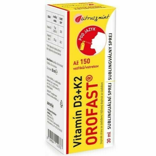 Vitamín D3+K2 OROFAST sublinguální sprej 30ml porovnat ceny