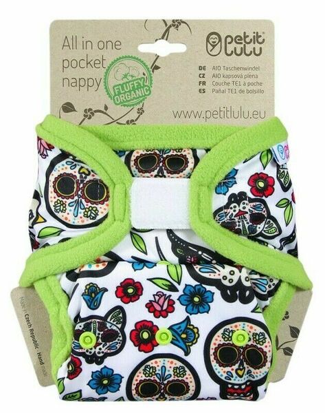 Petit Lulu All In One kapsová plena suchý zip - Mexické lebky (na bílé) porovnat ceny