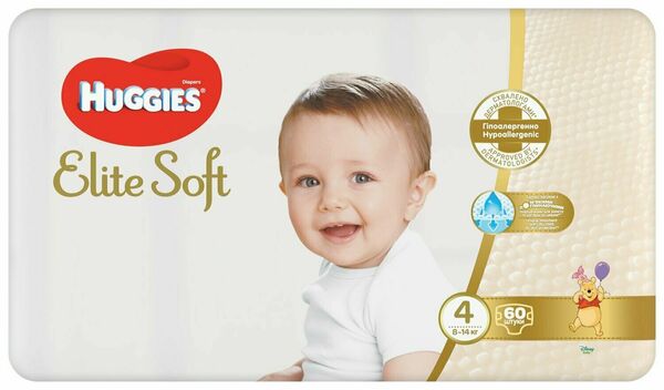 Huggies Elite Soft 4 8-14kg 60ks porovnat ceny