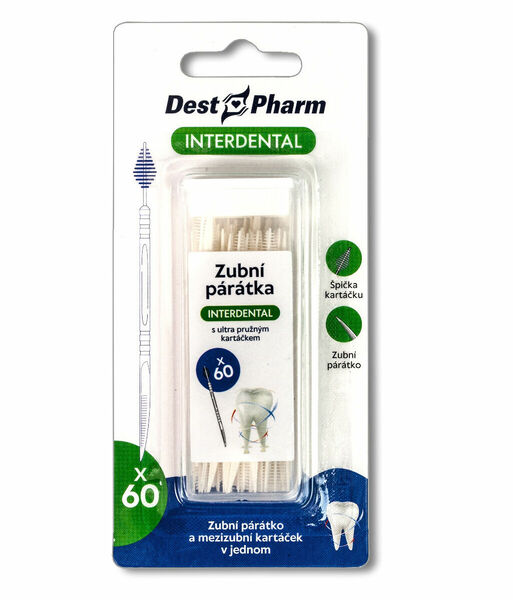 DESTPHARM Zubní párátka s mezizubním kartáčkem 60 ks porovnat ceny