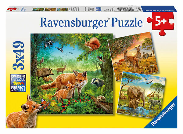Ravensburger Zvířata na zemi 3x49 dílků porovnat ceny