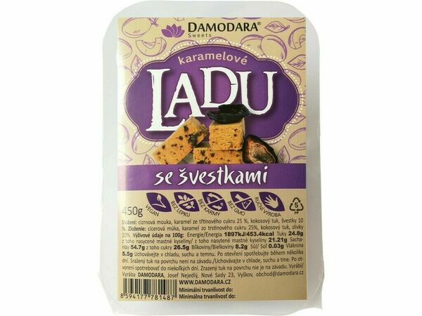Damodara Ladu karamelové se švestkami 450g porovnat ceny