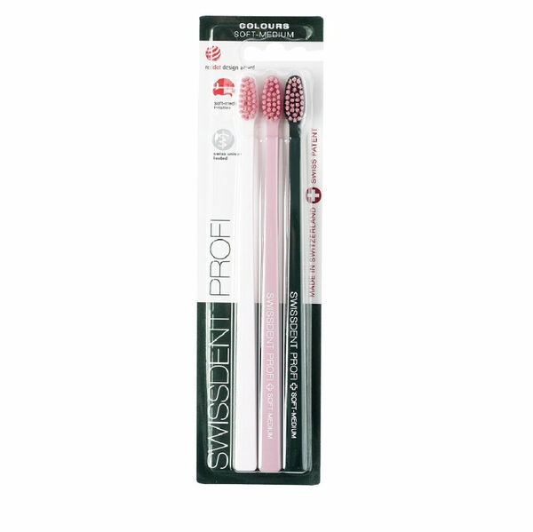 SWISSDENT Colours Zubní kartáček Soft-Medium Pink Paradise 3 ks porovnat ceny
