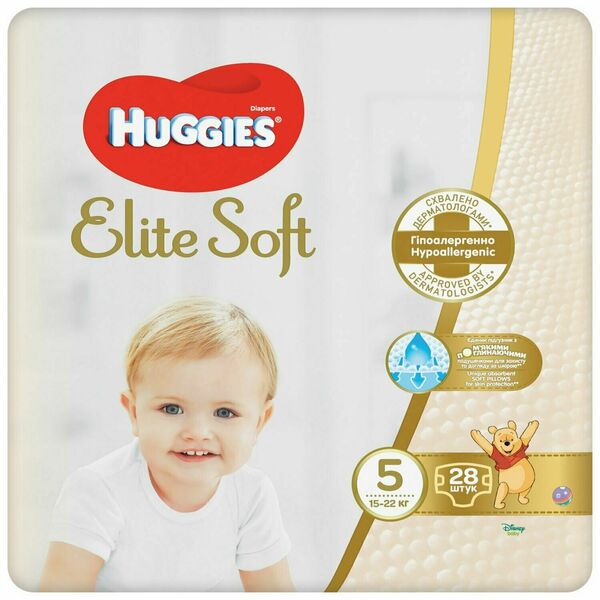 Huggies Elite Soft 5 15-22kg 28ks porovnat ceny