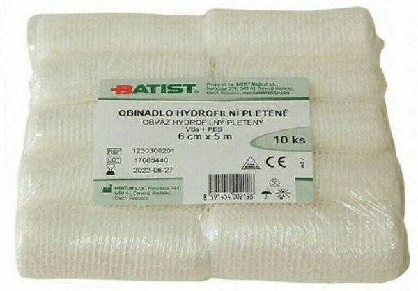Batist Obin. hydrofil.pletené nester.6cmx5m/10ks porovnat ceny