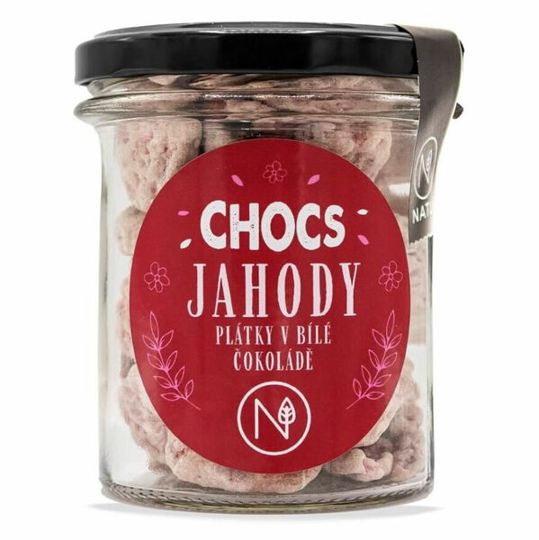 CHOCS Jahody plátky v 33% bílé čokoládě sklenička 80 g porovnat ceny