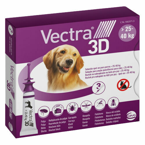 VECTRA 3D spot-on pro psy L (25 - 40 kg), 3 pipety porovnání ceny