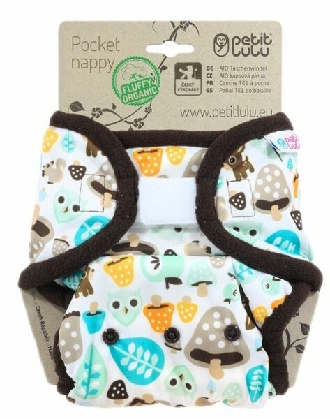 Petit Lulu All In One kapsová plena suchý zip - Houbičky porovnat ceny