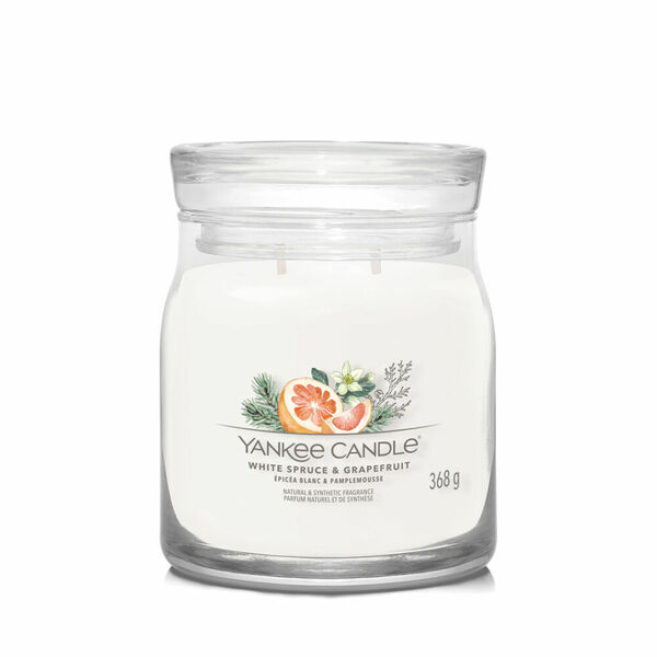 YANKEE CANDLE Signature Vonná svíčka střední 2 knoty White Spruce & Grapefruit 368 g porovnat ceny