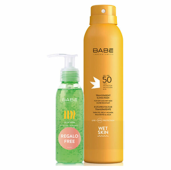 BABÉ Sun Transparentní opalovací sprej SPF 50 200 ml + Aloe gel 90 ml porovnat ceny