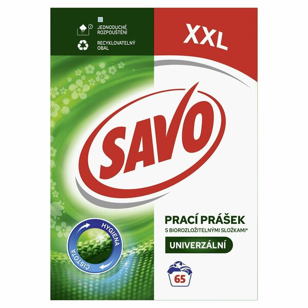 Savo Univerzál prací prášek 65 pracích dávek 4.9 kg porovnat ceny