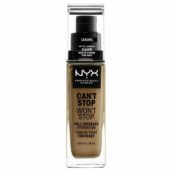 NYX Professional Makeup Can't Stop Won't Stop 24 hour Foundation vysoce krycí make-up - odstín 15 Caramel 30ml porovnat ceny