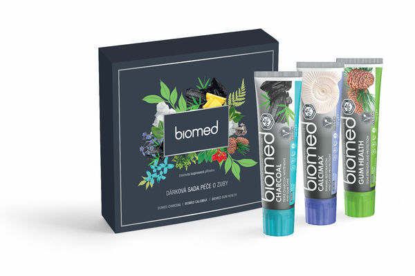 BIOMED Dárková sada Charcoal, Calcimax, Gum Health 3x100 g porovnat ceny