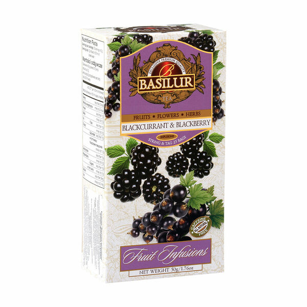 BASILUR Fruit Blackcurrant & Blackberry ovocný čaj 25 sáčků porovnat ceny