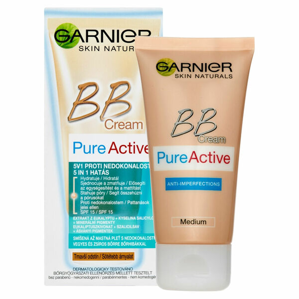 GARNIER Skin Naturals BB Cream Pure Active 5v1 Proti nedokonalostem Tmavší odstín 50 ml porovnat ceny
