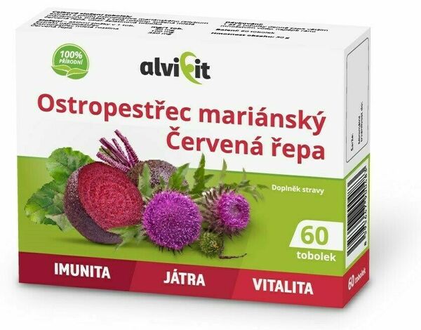 Alvifit Ostropestřec mariánský + Červená řepa 60 tobolek porovnat ceny