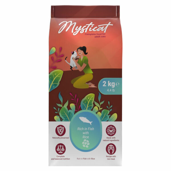 KRAFTIA Mysticat Adult Fish & Rice Granule pro kočky 1 ks, Hmotnost balení: 2 kg porovnat ceny