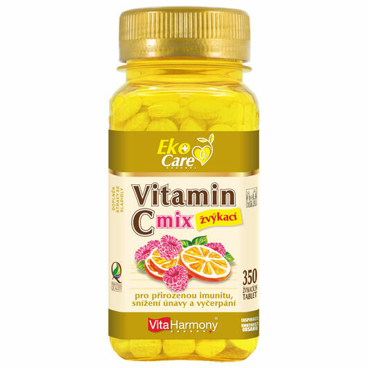 VitaHarmony, s.r.o.  VitaHarmony VE Vitamin C 100 mg MIX, pomeranč a malina - 350 žvýk. tbl. porovnat ceny